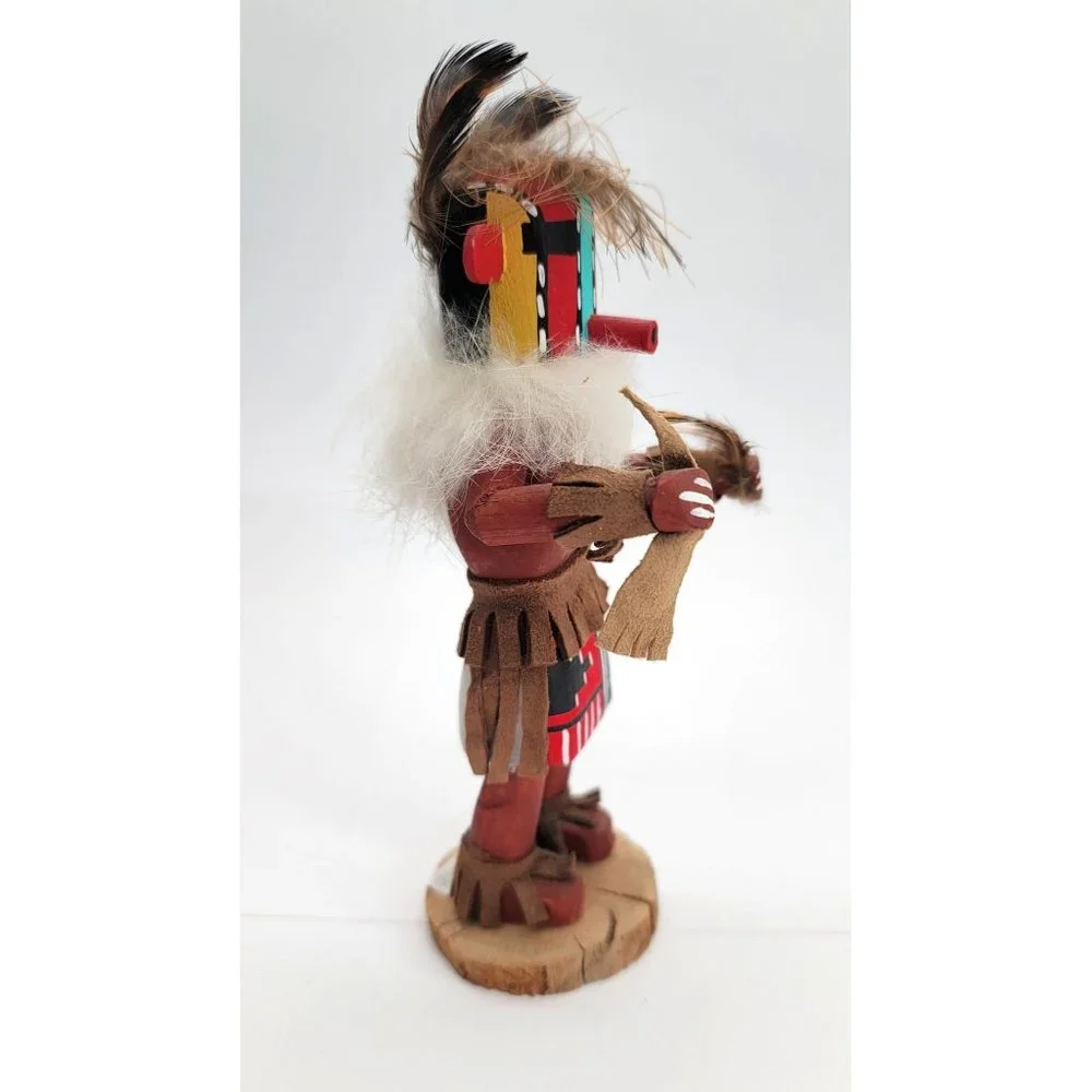 Navajo Laguna Corn Kachina Doll Native American Handmade Feathers Colorful DH601 - Picture 5 of 7